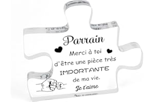 HISXIERNG Cadeau Parrain Cadeau Fete des Peres pour Parrain Acrylique Puzzle Cadeaux Anniversaire Cadeau Parrain Marraine Demande Cadeau pour Parrain Cadeau Parrain Fete des Peres Fête des Pères