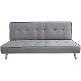MUEBLIX.COM - Alconaba 3 Seater Sofa Bed, Armchair Bed, Sofa Bed with Folding Table, Synthetic Polyester Upholstery, Solid Wo