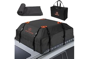 F Fellie Cover de Toit Pliable Sac de Toit de Voiture 443L Coffre de Toit de Voiture avec Tapis Antidérapant Coffre à Bagages Coffrets de Toit Portatifs Étanches Sac de Porte-Bagages, 15,6 Pieds Cubes
