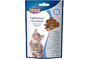 Trixie Escondite para pastillas para gatos | 50 g | Suplemento alimenticio para gatos | Facilita la administración de medicamentos | Abertura para pastillas | Fácil de moldear