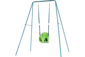 TP Toys 509 da Piccolo a Alto, Blu 2 in 1 in Metallo 2 posti | 6+ Mesi Bassi, 3+ Anni di Altezza Completa Set per Bambini | Giocattoli all'aperto e da Giardino | Telaio Altalena Crescente, Taglia