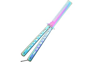 SMILCLOUD Butterfly Comb,Rainbow Butterfly Pocket Comb Training-Metal Comb Salon Beauty Tool for Hair Beard