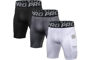 LANBAOSI 2-3-pak męskich bokserek kompresyjnych z kieszenią, do biegania, na siłownię, sportowe rajstopy, na lato, szybkoschnące spodnie sportowe