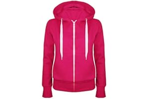 MASRIN Felpa da donna Full Zip Giacca per le mezze stagioni, in tinta unita, con cappuccio, giacca college leggera, con cappuccio, in cotone