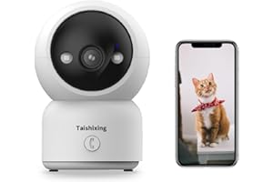 TAISHIXING 2K Security Camera Indoor , Baby Monitor&Pet Camera 360-Degree for Home Security, 5/2.4GHz Wi-Fi, One-Touch Calls,Two-way talk,Smart Motion Tracking, Intelligent Night Vision,Free cloud storage