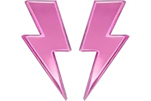 Pendientes Rayo Mujer de Acero y Metacrilato Efecto Espejo (Rosa)