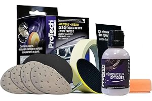 ProTech Monte-Carlo - Kit Rénovation des Optiques pour Voiture - Kit Polish - Redonne aux Phares Optiques Leur Brillance d'origine - Ponçage|Polissage|Finition