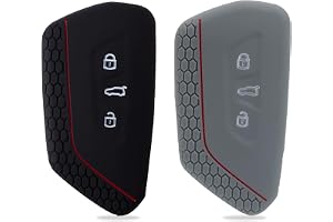 2 stycken bilnyckelsfodral, skyddsfodral för 3 knappar bilnyckel silikonskydd nyckelfodral fodral, kompatibel med VW Golf 8