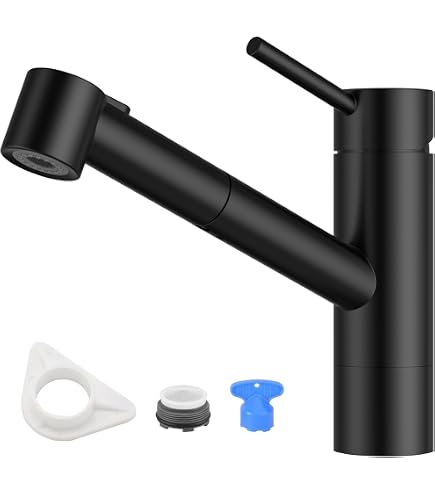 TORVA Küchenarmatur – Ausziehbare Edelstahl-Spüle Mit Sprühkopf, Einhebelmischer In Schwarz/Chrom – Für Moderne Küchen