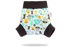 ‎PETIT LULU Petit Lulu Überhose (Schlupfüberhose) Größe S (4-7 kg) für Höschenwindeln (Tiere und Pilze)