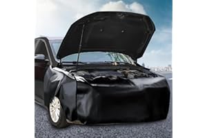 Nizirioo 3 Stück Kotflügelschoner Matratze: Kotflügelschoner Rutschfest Matte, Magnetisch Kotflügel Matte, Wasserdicht Kupplung Autoreparatur Kotflügel mit Haken, Auto Univers (M, Black)