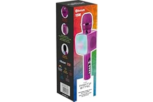Bigben Microphone Karaoke avec Effets Lumineux Rose PARTYBTMIC2PK