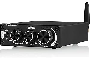 [New Upgraded] Nobsound 100W+100W Mini Bluetooth 5.0 Digital Amplifier HiFi Stereo Audio 2 Channel Power Amp Receiver with Bass and Treble Control for Home Speakers (NS-15G Plus)