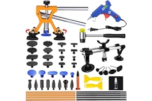 Randalfy Extracteur de bosses de voiture – Kit de réparation de bosses de carrosserie sans peinture avec extracteur de bosses à double pôle pour réparation de bosses de voiture et retrait de bosses de