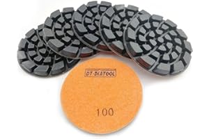 DT-DIATOOL Diamant Schleifpad 100mm 6 Stücke #100 zum Trocken/Nass Polieren Beton Zement Terrazzo Fußboden