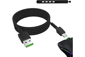 Toxaoii Cable de carga de mouse para Razer Naga Pro 20000 DPI, DeathAdder V2 Pro, Viper Ultimate, Basilisk Ultimate, cable de carga micro trenzado de nailon, cable de carga inalámbrico para mouse para