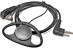 HYSHIKRA D Shape Radio Earpiece, Microphone with PTT Headset Compatible for Motorola CP040 CP200 GP300 DP1400 CLS1110,CLS1410 Walkie Talkie (1 Pack)