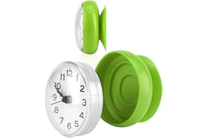 Cyrank Reloj de baño, Mini Reloj de Ducha, Relojes de Pared con Ventosa para baño, baño, Cocina(Verde)