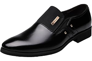 DADAWEN Men's Leather Oxfords Formal Slip on Business Dress Shoes