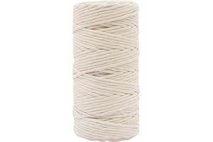 Vaessen Creative Corde Macramé - Naturel - 3 mm x 100 m - 100% coton - Beige - Fil pour Bracelets Brésiliens, Suspension pour Plantes, Crochet, Rideaux, Attrape-Rêve et Décorations