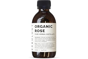 ERBOLOGY Eau de Rose 100% Bio 100 ml - Distillée à partir de Rose de Damas - Hydrolat de Rose de Qualité Alimentaire Supérieure - Apaise, Hydrate et Calme - Sans OGM - Bouteille en Verre Recyclable