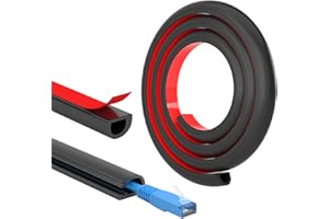 FIXCHORD Canalina Passacavi，Canalina Portacavi Autoadesivo, Lgnifugo, Verniciabile, Gestione dei cavi per case e uffici per nascondere cavi singoli, 1 x 15 mm (W) x 10mm (H) - lunghezza 1m - Nero