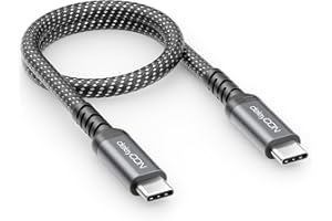 deleyCON 0,30m Krótki Kabel USB-C 40 Gbps 240 W USB 4.0 - Kabel ładujący i Danych, DP Alt Mode, 8K@60Hz do Laptopa, MacBooka, Monitora, SSD, iPada, iPhone 17 16 Air Max Pro, Galaxy S25 Itd.