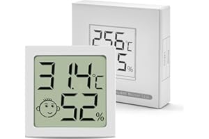 TANMOTE Lot Thermometre Interieur Maison, Mini LCD Digital Thermomètre, Hygromètre d'intérieur Mural Petit pour Chambre Bébé, Chambre à Coucher, Salon et Cuisine, 1 Pièce