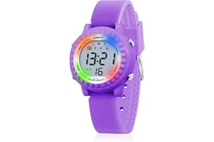 HMJIA Reloj Digital para Niño Niña de 3 a 12 años Reloj Infantil Impermeable 3ATM con Alarma Fecha Cronómetro LED
