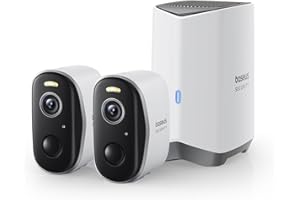 Baseus Security Caméra Surveillance WiFi Extérieur sans Fil, HD 2K, 145 Degrés, Autonomie Batterie de 210j, IP67, Vision Nocturne, Caméra Extérieure Detection Humaine, Stockage Local - Kit 2-Cam N1