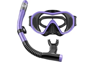 UPhitnis Masque Plongée Adulte - Anti-Fuite Masque Snorkeling Adulte et Tuba pour la Plongée en Apnée, la Plongée en Apnée, la Natation - Masque Tuba Anti-Buée Champ de Vision Panoramique Unisexe