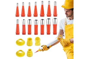 KFDDRN Buse Applicateur Joint Silicone, 19 Pièces Embout Silicone, Embout Cartouche Silicone Nouveauté 2024 Universel Buse Calfeutrage, Buse D'extension D'étanchéité, Ensemble D'embouts D'étanchéité