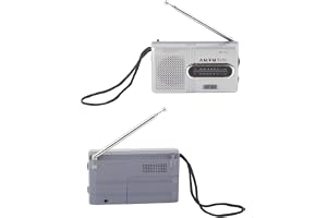Am/FM bärbar radio, mini stereo radio med högtalare, teleskopisk antenn, lätt och kompakt, idealisk för resor och daglig användning, hörlursuttag