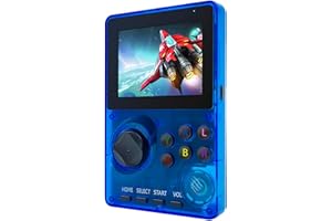 FIOTASY Retro Handheld Game Console Pre-loaded 100 16-Bit Games, Travel-friendly Video Gaming Console with 2.8" Color Screen, Rechargeable Battery, Hand Held Game Console for Boy Girl (Blue)