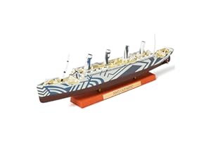 SEBUNAS Maquette 1/1250 HMT Olympic, Bateau de croisière Classique en Alliage métallique moulé sous Pression, légendaire paquebot Britannique, avec présentoir en Bois, pour Collection.