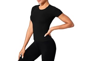 XDSP Camiseta Deportivo Mujer Camiseta de Manga Corta Redondo Camiseta de Entrenamiento Transpirable Secado Rpido Camisetas de Mujer Yoga Pilat Fitness Top Ropa Deportiva Gimnasio Atltico