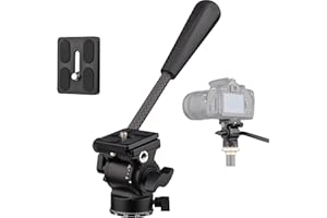 Camnoon Fotocamera Compatta Video Testa Fluida Pan Tilt Testa del Treppiede Panorama Testa a Sfera Supporto per Treppiede Lega di Alluminio Vite da 1/4 di Pollice 10kg/22lbs Capacità di Carico