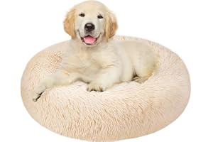 Nasjac Uspokajające legowisko dla zwierząt domowych, przytulne gniazdo w kształcie pączka, ciepła miękka pluszowa poduszka dla psa z przyjemną w dotyku gąbką, antypoślizgowy spód dla małych, średnich