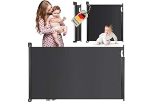 KOOPMANN Treppenschutzgitter Türschutzgitter ausziehbar 0-140 cm - Baby, Haustiere Absperrgitter und Türschutzrollo - ideal für Treppen, Türen & Flure - Kinder- & Haustiersicher - inkl. Auto-Close Funktion