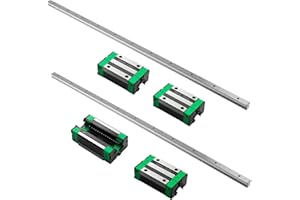 CNCMANS HGR20 Linear Rail Guide Set 2Pcs HGR20-1500mm Linear Rails and 4Pcs HGH20CA Sliding Block Bearing Block, Anti Rust and High Precision CNC Parts for Automated machines (59.05inch)