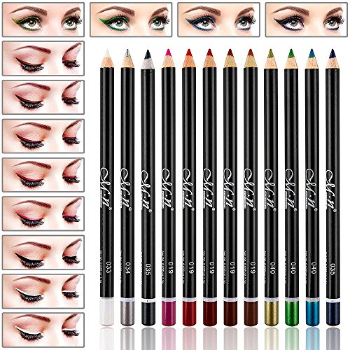 Lipliner,VALUE MAKERS 12 Farben Lipliner set Glitter Lidstrich Hilfe für Eyeliner