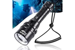APLOS AP20 Dive Torch, 2000 Lumens Scuba Diving Flashlight, IPX8 Waterproof Underwater Torch with Rechargeable Battery and Charger