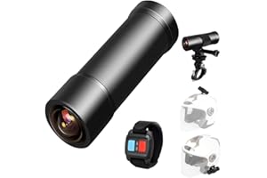 VSYSTO Full HD 2K Caméra Moto Guidon Dash Cam Casque Enregistreur Ultra Grand Angle 170 Degrés Fisheye Objectif Full Body Étanche Starlight Vision Nocturne WiFi et G Sensor Boucle Vidéo (Noir+2K)