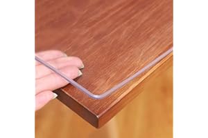 DZHTUF Krystalicznie przezroczysty obrus, grubość 1 mm, plastikowy, na stół, duży, ochraniacz, podkładka na biurko, pod klawiaturę i mysz, 90 x 160 cm (szer. x dł.)