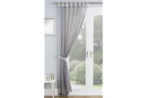 Tyrone Textiles Ltd Vegas Grey Glitzy Tab Top Voile Panel (Drop - 72" (183cm))
