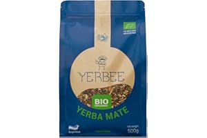 ‎YERBEE YERBEE Yerba Mate Tee Bio (500 g) Argentinien | Gereift, Luftgetrocknet, Rauchfrei, Staubarm | Premium Argentinische Yerba Mate Bio mit Feinen Blättern