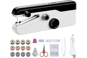 LETCART Mini machine à coudre portable électrique à double vitesse pour la maison, les amis, la famille, les amateurs de bricolage ou les débutants (noir)