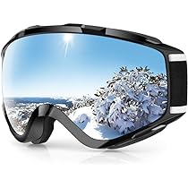 Findway occhiali da sci per bambini,occhiali da snowboard,OTG,casco compatibile con protezione UV,occhiali da sci per antiappannamento per sci/moto da neve,ragazzi ragazze junior adolescenti 3-14 anni