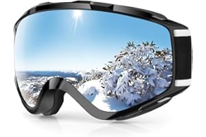 ‎FINDWAY Findway Skibrille, Snowboard Brille für Brillenträger Herren Damen Erwachsene Jugendliche OTG UV-Schutz Kompatibler Helm Anti Fog Skibrillen Sphärisch Verspiegelt