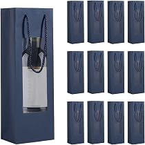 12 Weintüten Aus Kraftpapier Mit Fenster – 35,8 X 12,4 X 8,5 Cm, Mit Griff, Für Weinflaschen & Geschenke, Ideal Für Feiern